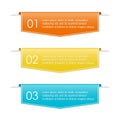 Infographic ribbon banner with 3 steps, sections, options or levels. Modern business presentation concept for brochure.